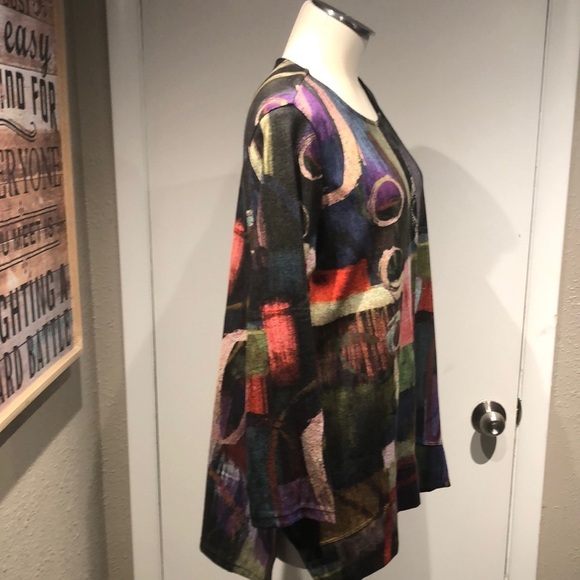 NWT Jess and jane Heather fabric scoop neck asymmetrical blouse. Barcelona - Picture 2 of 13